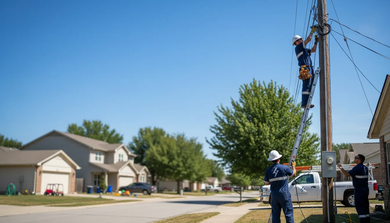 Residential electrician providing installation services in Aline, OK